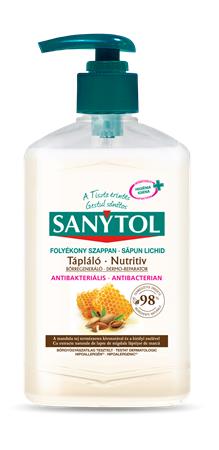 Antibakteriális folyékony szappan 250 ml SANYTOL  Tápláló  mandulatej