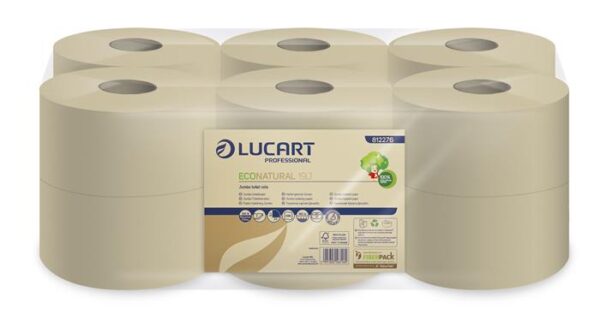 Toalettpapír 2 rétegű nagytekercses 160 m 19 cm átmérő LUCART  EcoNatural 19 J  havanna barna